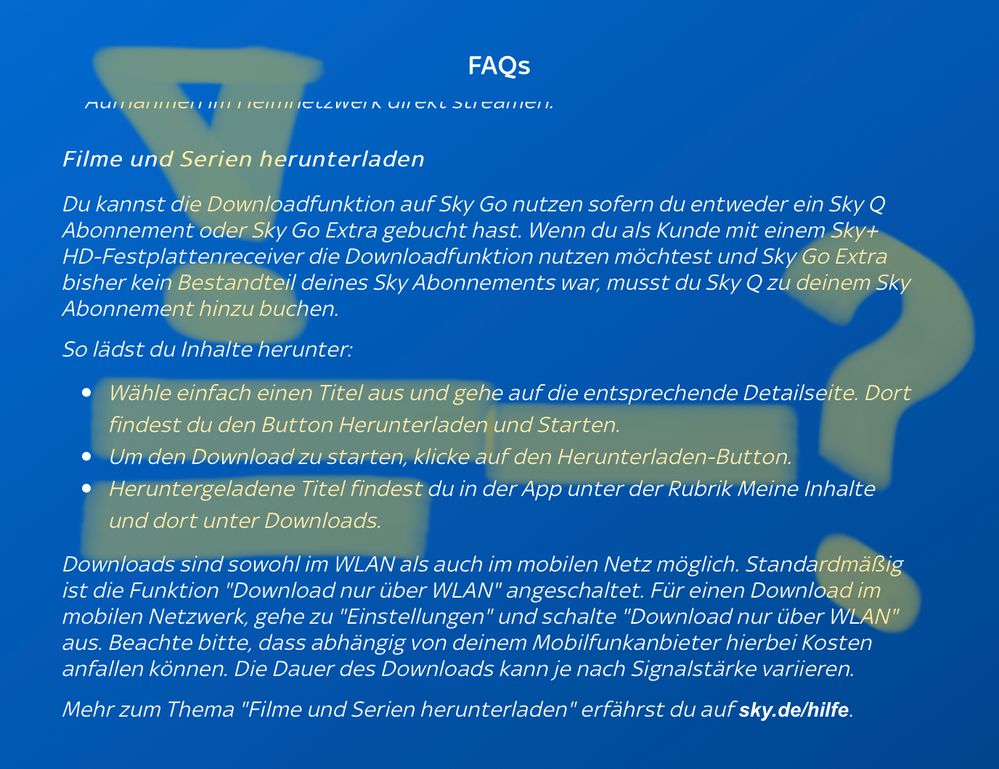 Das sind die Vertragsbedingungen!