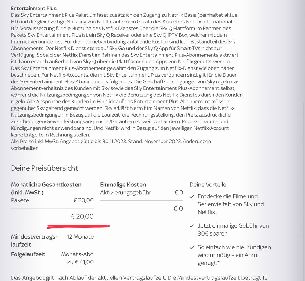 Online Vertragsabschluss. 20€!!