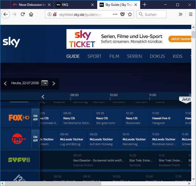 Beantwortet: Sky Ticket und SyFy - Sky Community
