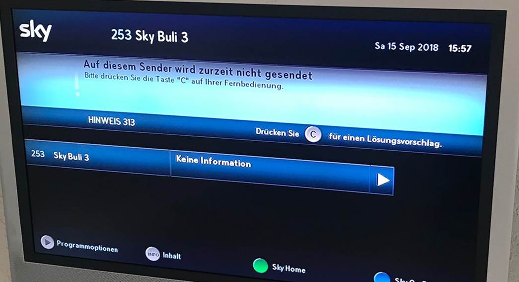 Sky Buli 3+4 - auf diesem Sender wird nicht gesend... - Sky Community