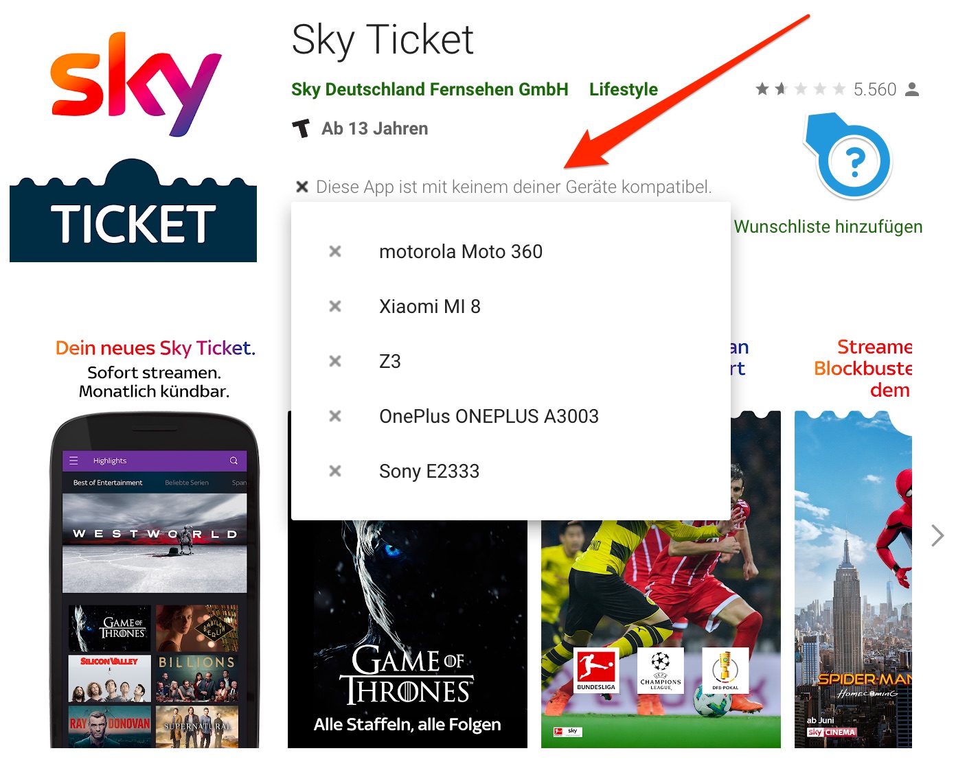 Sky Ticket App mit keinem meiner Geräte kompatibel... - Sky Community