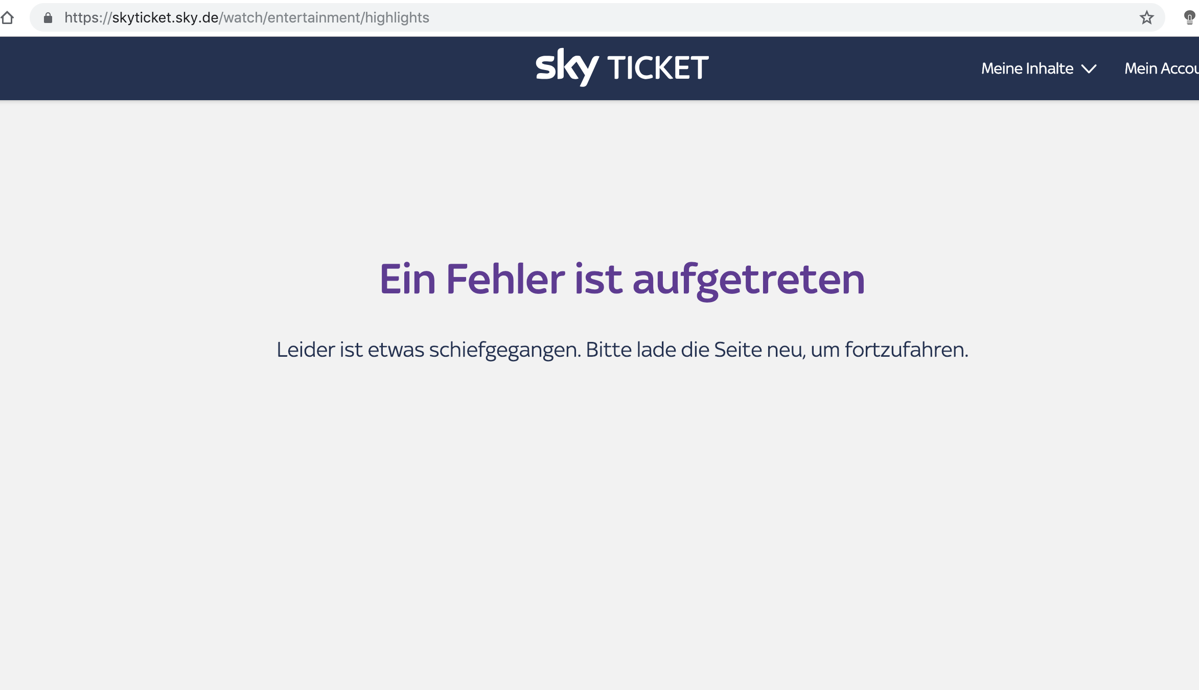 Sky Ticket funktioniert nicht - Sky Community
