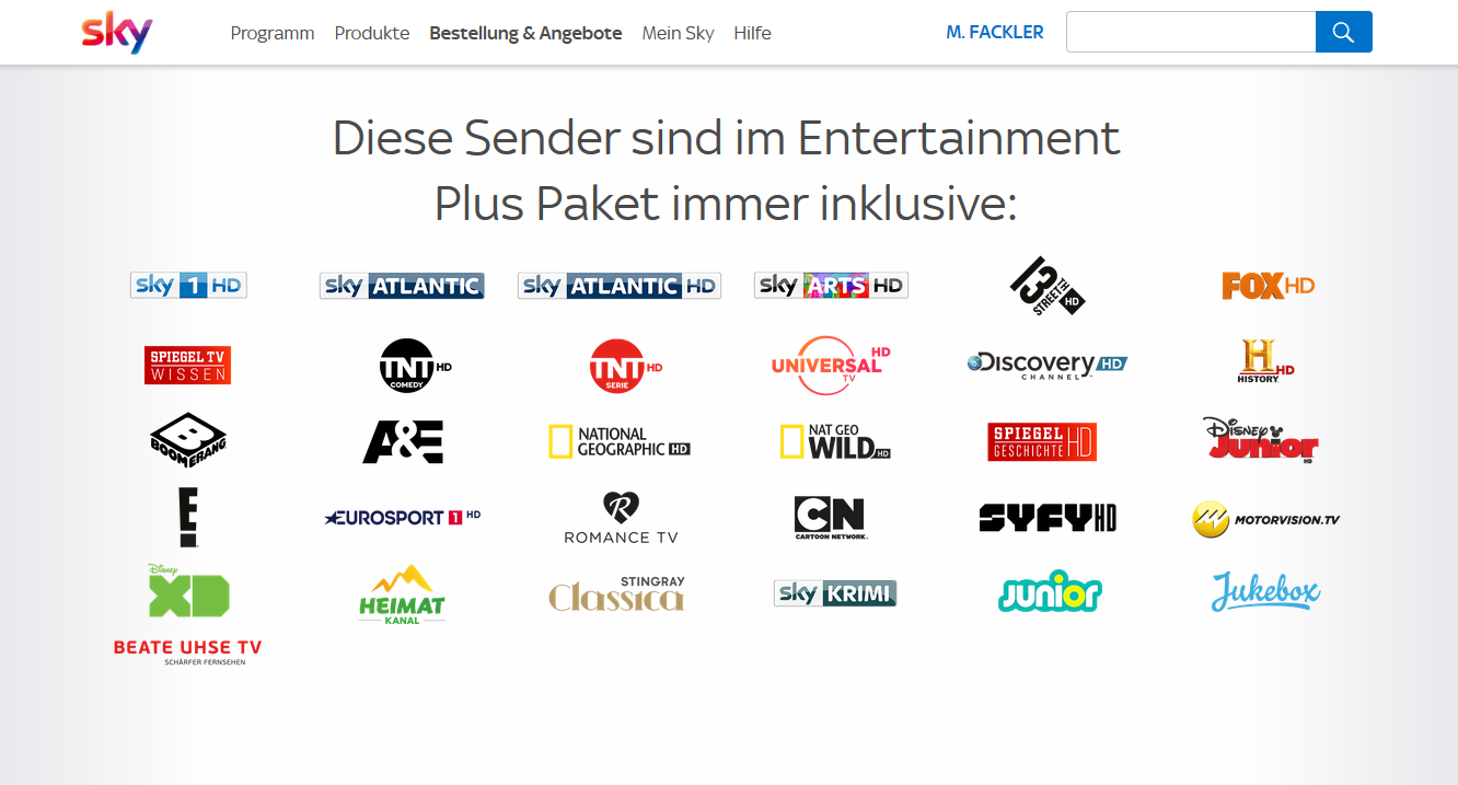 Fehlende Sender Entertainment Plus - Sky Community