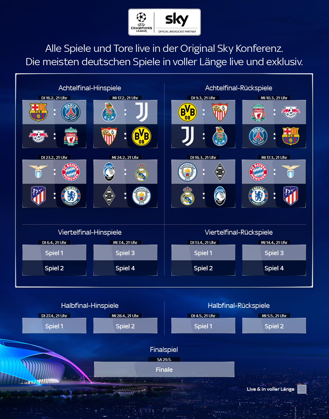 Das Achtelfinale der UEFA Champions League Saison ...