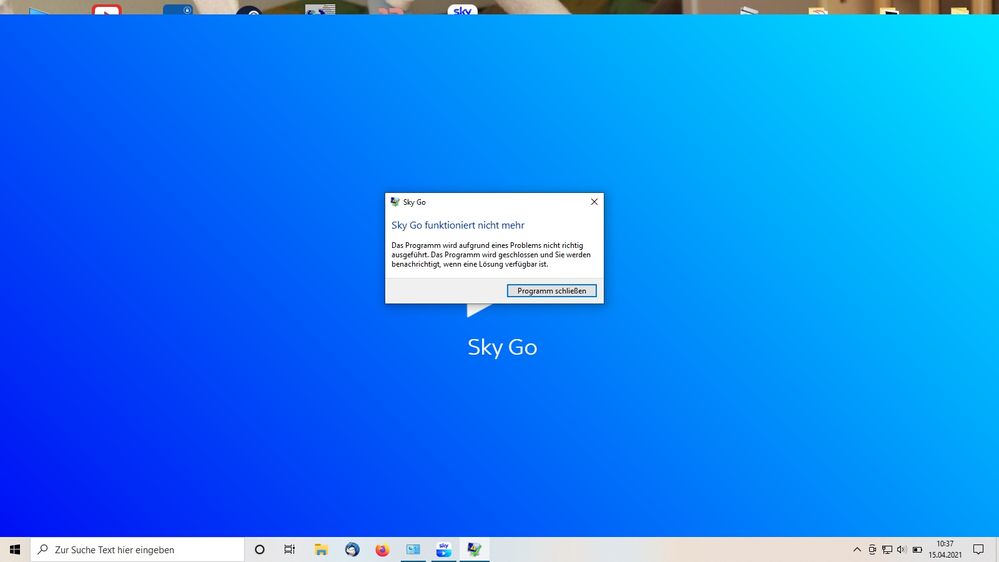 Skygo Startet, sucht nach updates und wird beendet... - Sky Community