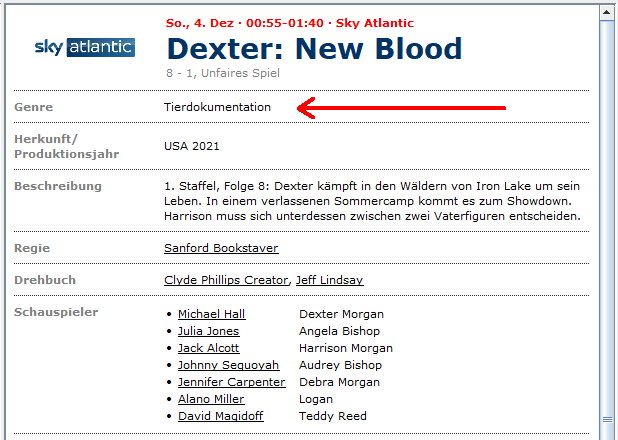 Dexter: New Blood - Falsches Genre
