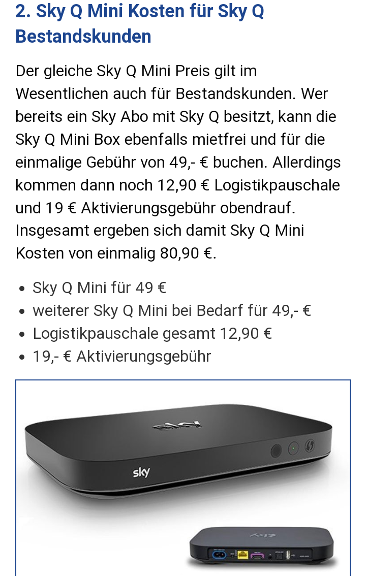 Sky Q Receiver und Smartcard - Sky Community