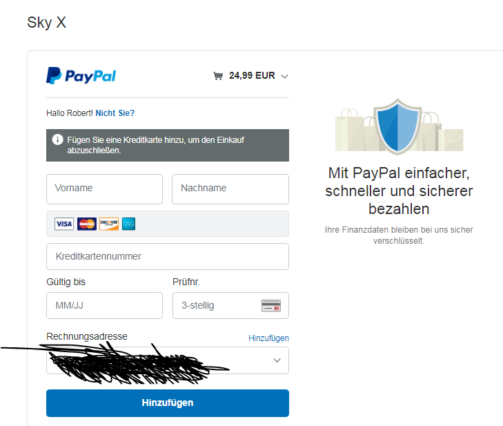 Bezahlung mit Bankeinzug bei Paypal funktioniert n... - Sky Community