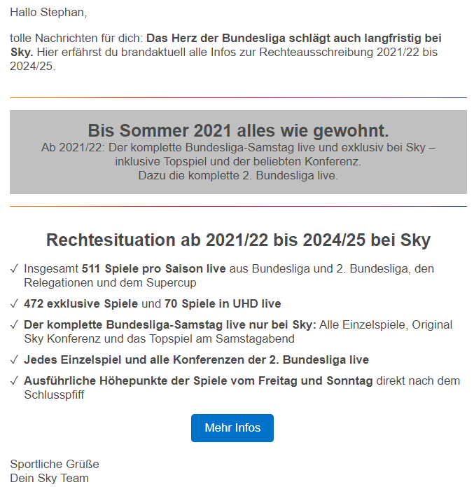 Beantwortet: Countdown zur neuen Rechtevergabe Bundesliga und Z... – Seite  19 - Sky Community